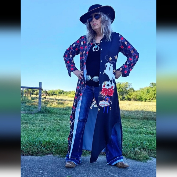 Vegas Rodeo Women's Western Duster Dress - Picture 2 of 10